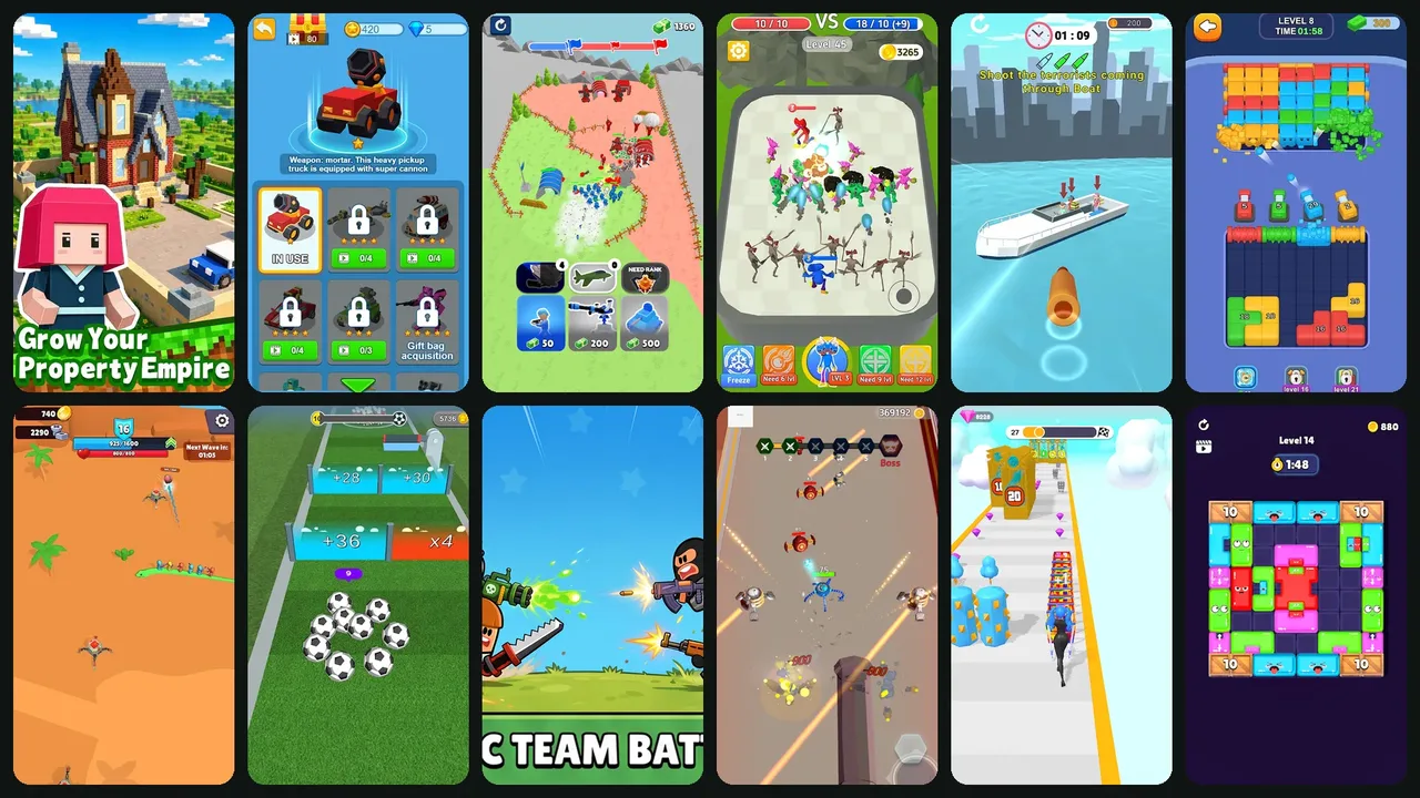 Screenshots from twelve Superace Play games
